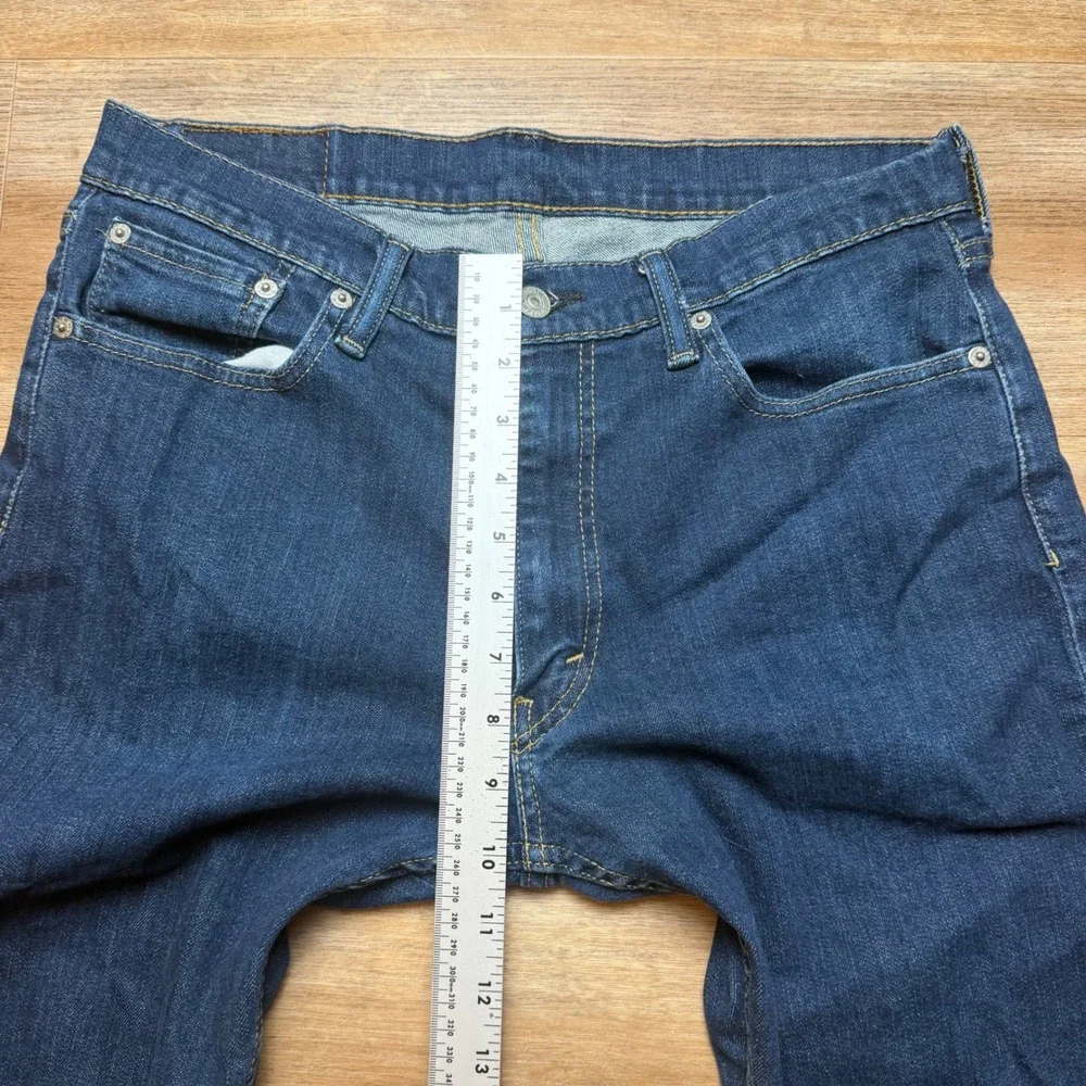 Levi's 513 Slim Straight Jeans Mens 32x34 Dark Wash Indigo Stretch Denim Pants